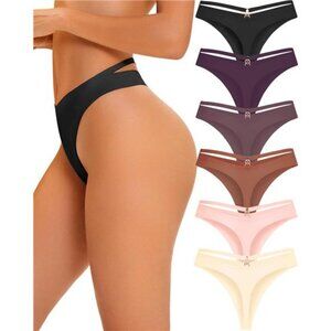 Women's Underwear Seamless Thongs 6 Pack No Show Thong Breathable Invisibles